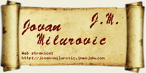 Jovan Milurović vizit kartica